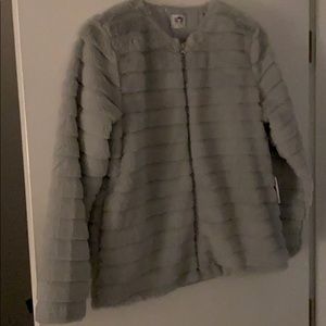 Gray Faux Fur Jacket